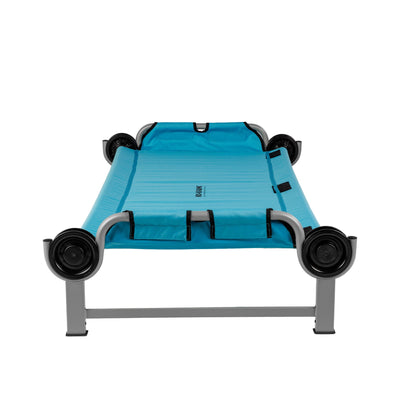 Disc-O-Bed Youth Single Cot Kid-O-Bed with Storage Organizer & Carry Bag, Teal - VMInnovations