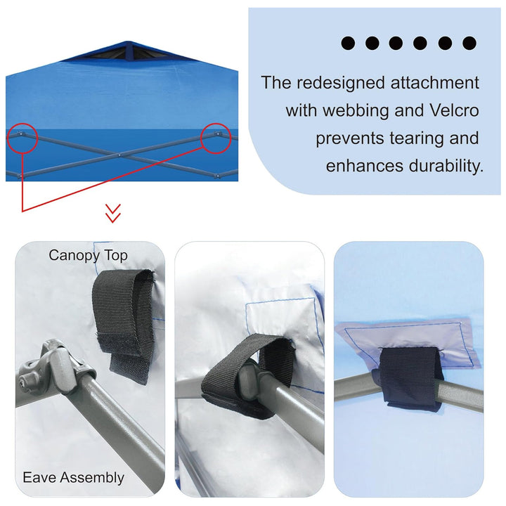 Crown Shades Pop Up Canopy, 10x10' Adjustable Tent w/One Push Setup, Blue (Used)