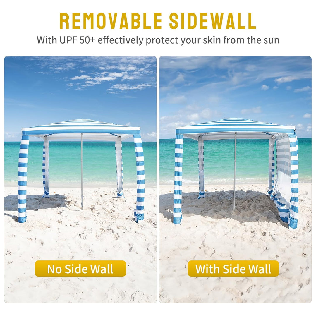 Crown Shades Cabana, 6.5x6.5' Pop Up Tent w/UPF50+ Protection, Sky Blue (Used) - VMInnovations