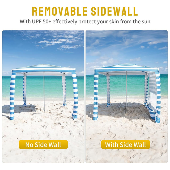 Crown Shades Cabana, 6.5x6.5' Pop Up Tent w/UPF50+ Protection, Sky Blue (Used) - VMInnovations