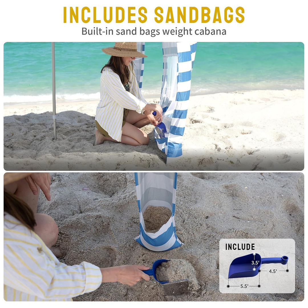 Crown Shades Cabana, 6.5x6.5' Pop Up Tent w/UPF50+ Protection, Sky Blue (Used) - VMInnovations