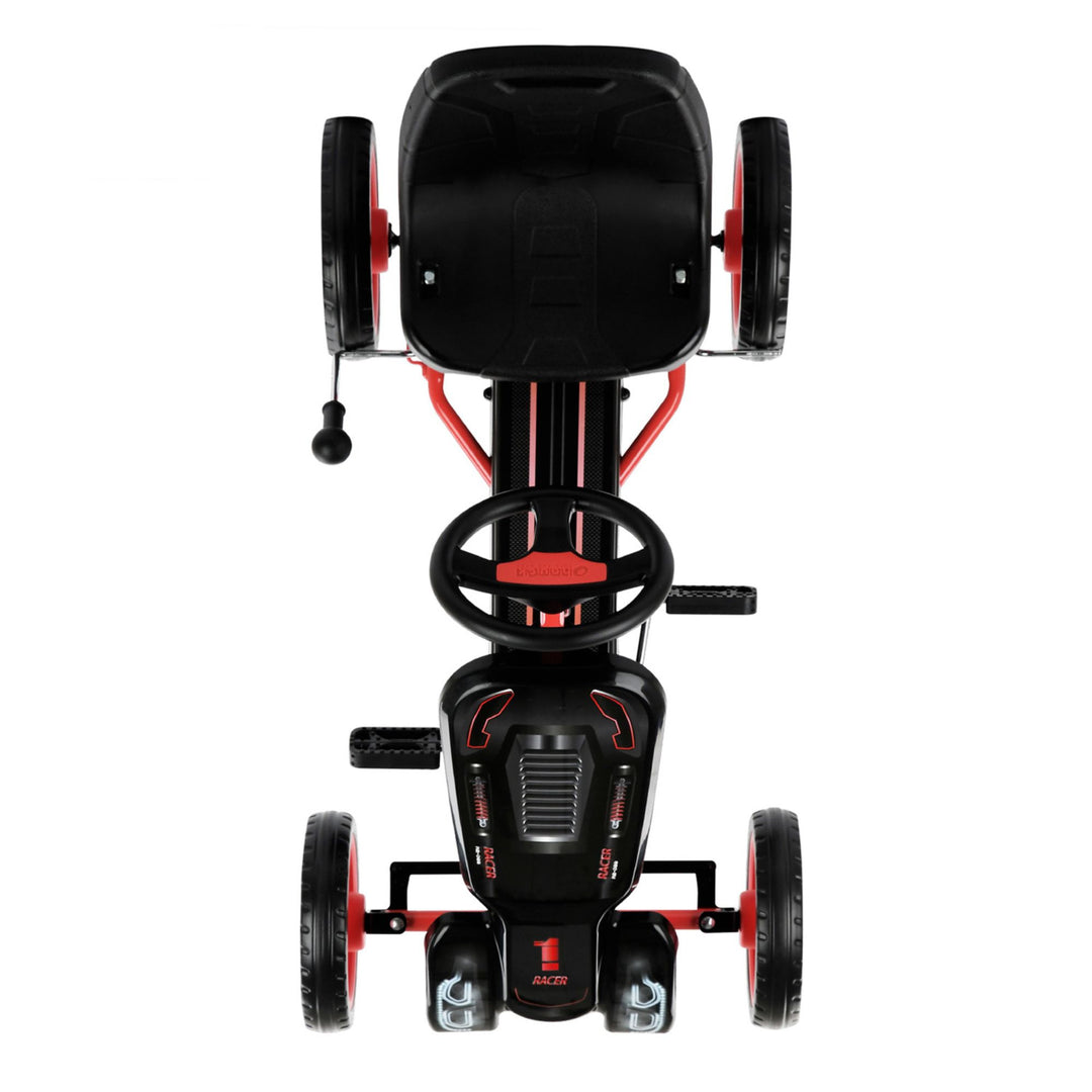 Hauck Speedster Pedal Go Kart & Adjustable Bucket Seat, Kids Ages 4-8, Black/Red