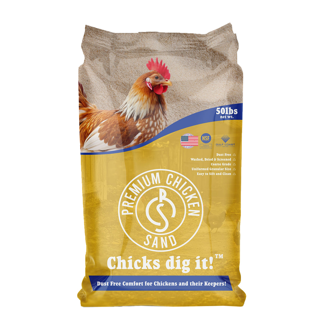 Premium Chicken Sand, Odor Eliminating Bedding for Coops, 50 Lb Bag, 56 Pack