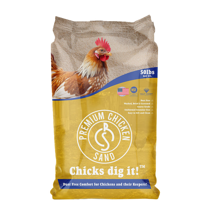 Premium Chicken Sand, Odor Eliminating Bedding for Coops, 50 Lb Bag, 8 Pack