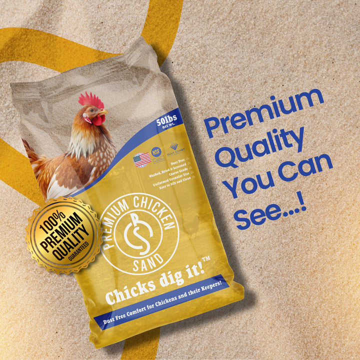 Premium Chicken Sand, Odor Eliminating Bedding for Chicken Coops, 50 Lb Bag