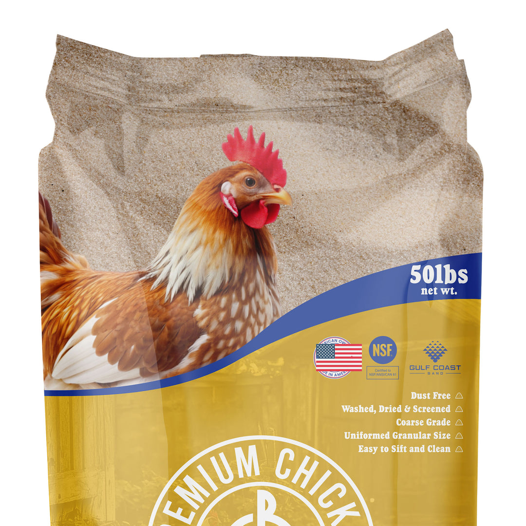 Premium Chicken Sand, Odor Eliminating Bedding for Coops, 50 Lb Bag, 2 Pack