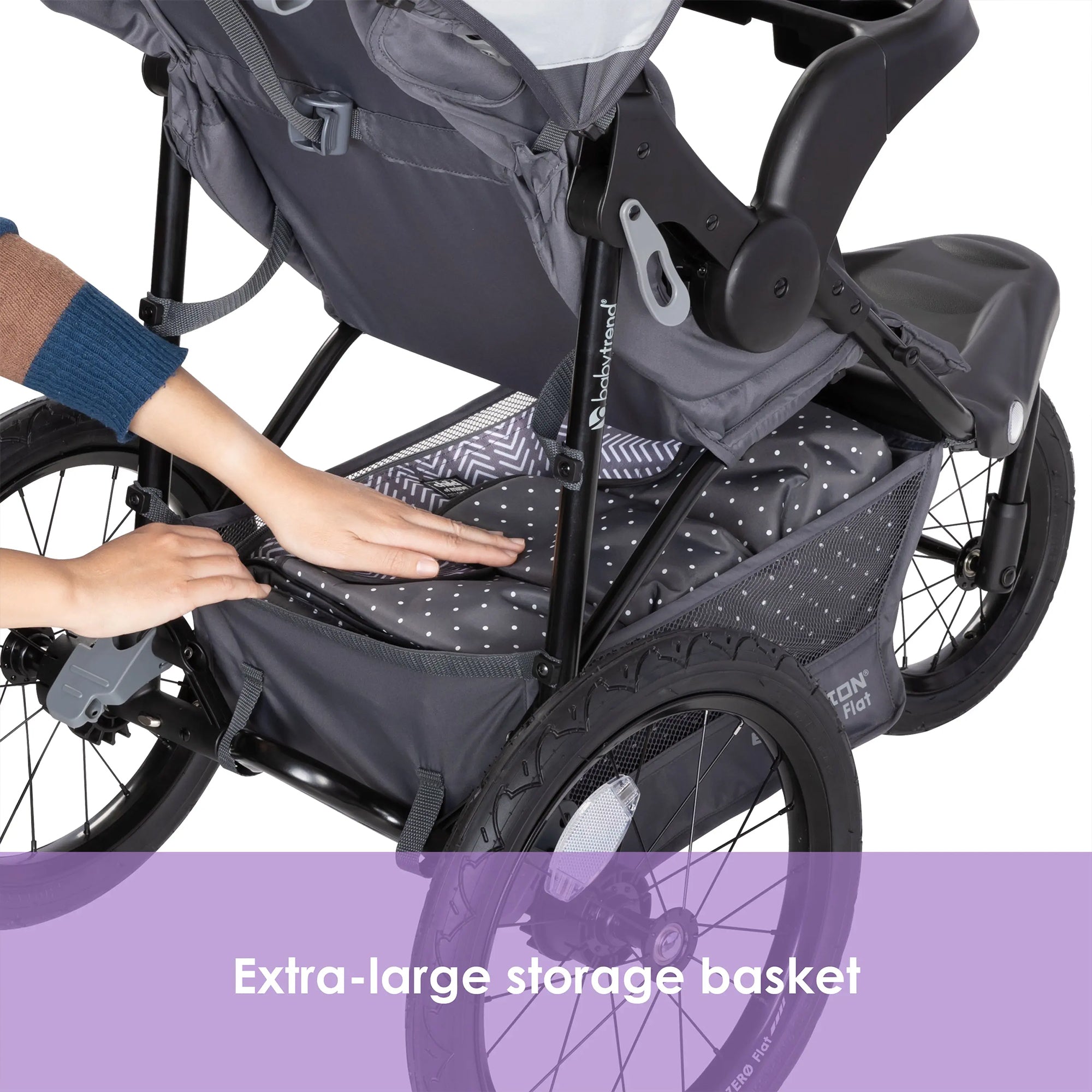 Baby Trend Zero Flat Jogger Stroller w/Canopy & LED Lights, Grey (Open Box) - VMInnovations