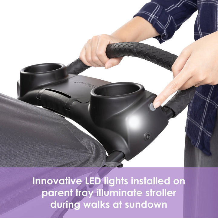 Baby Trend Zero Flat Jogger Stroller w/Canopy & LED Lights, Grey (Open Box)