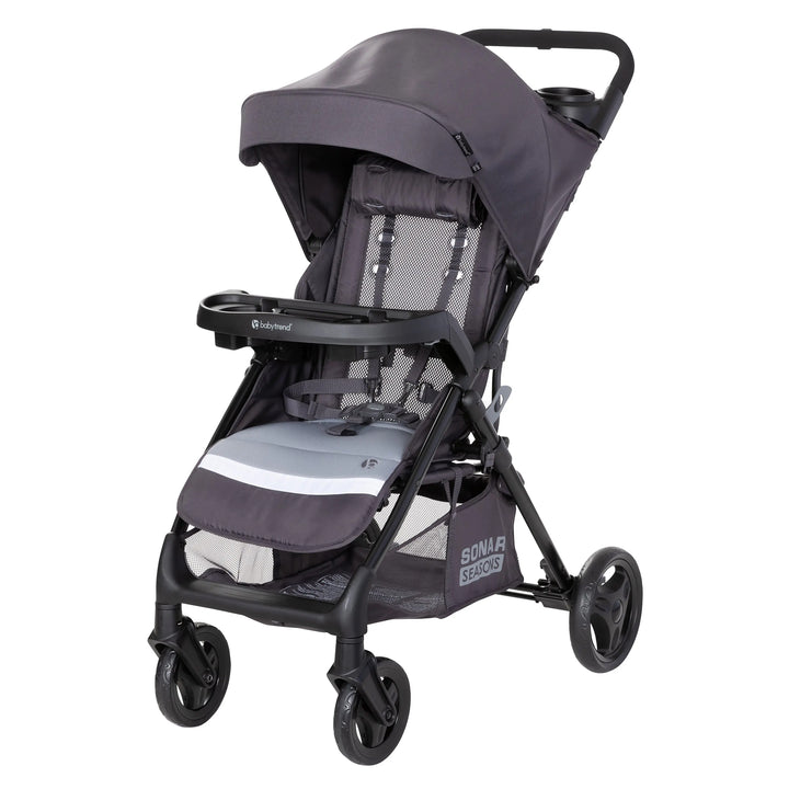 Baby Trend Sonar Seasons Single Stroller w/ Padded Seat & Canopy Grey Open Box)