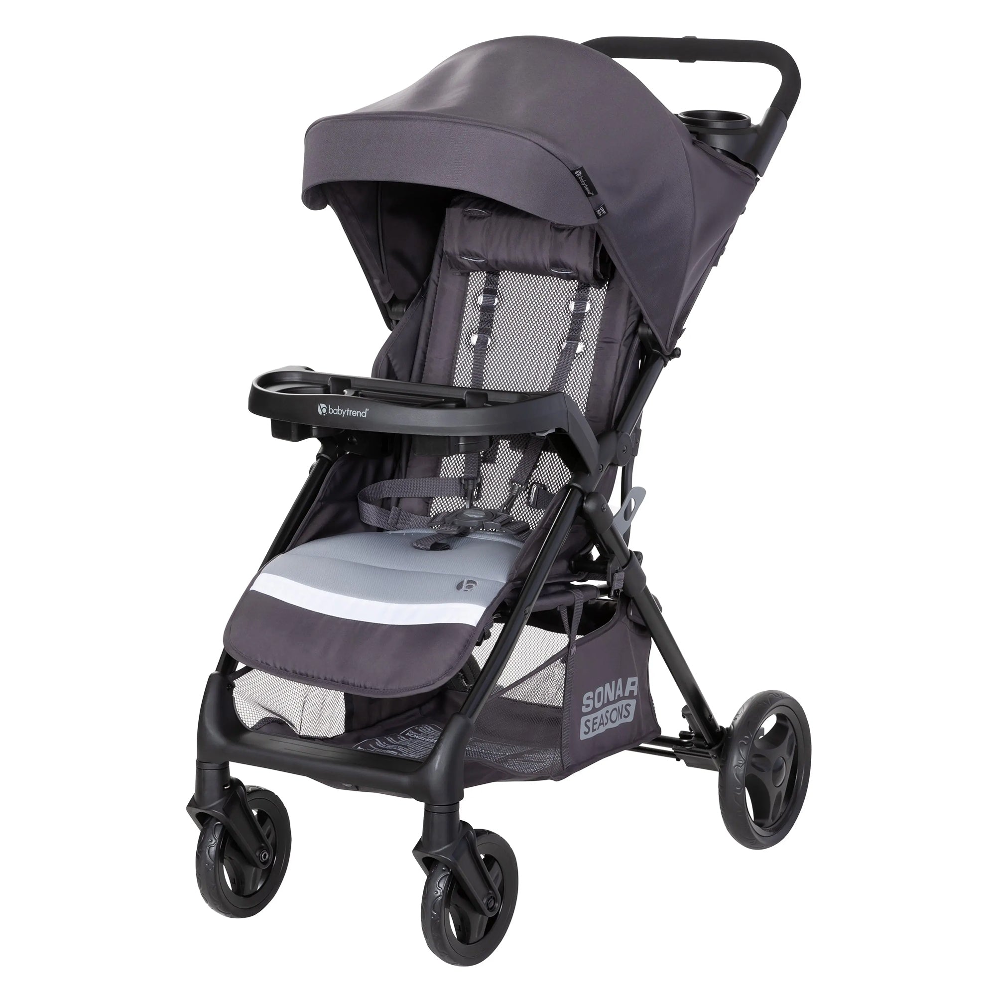 Baby Trend Sonar Seasons Single Stroller w/ Padded Seat & Canopy Grey Open Box) - VMInnovations
