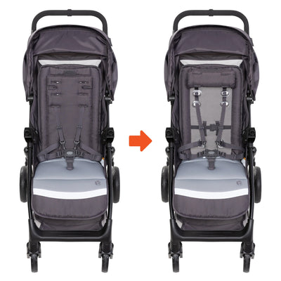 Baby Trend Sonar Seasons Single Stroller with Padded Seat & Canopy, Liberty Grey - VMInnovations
