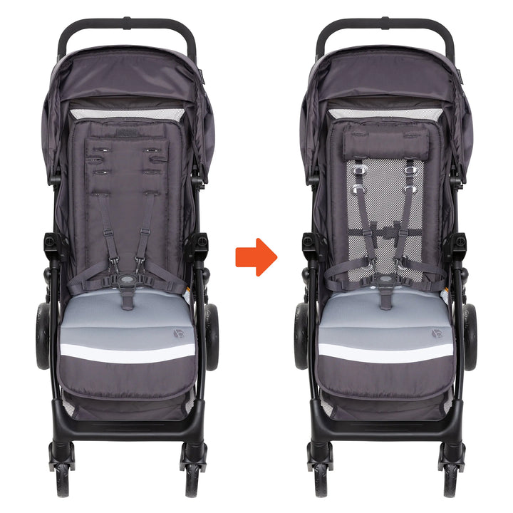 Baby Trend Sonar Seasons Single Stroller w/ Padded Seat & Canopy Grey Open Box)