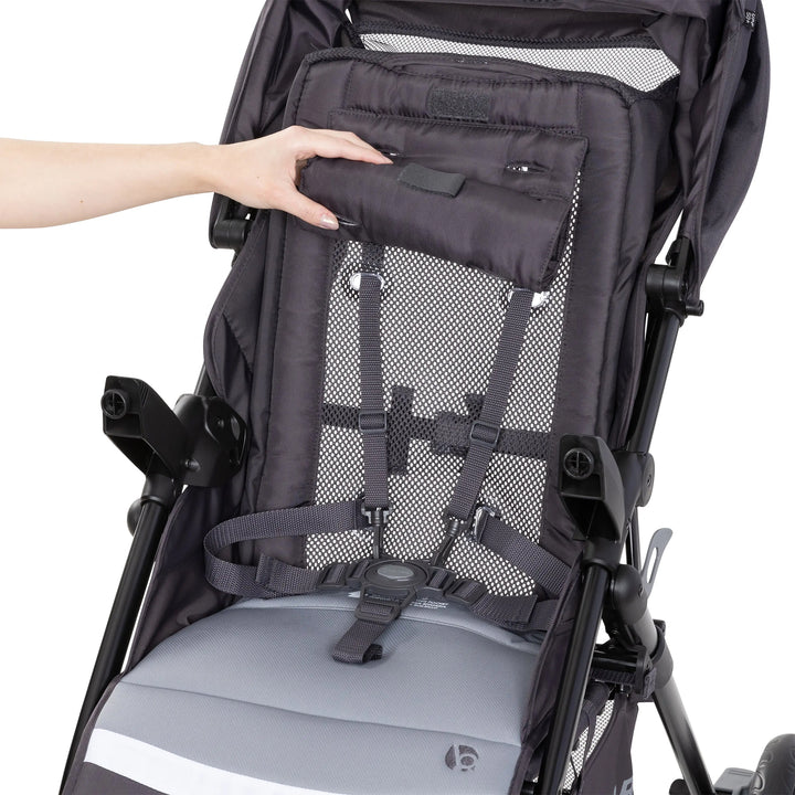 Baby Trend Sonar Seasons Single Stroller w/ Padded Seat & Canopy Grey Open Box)