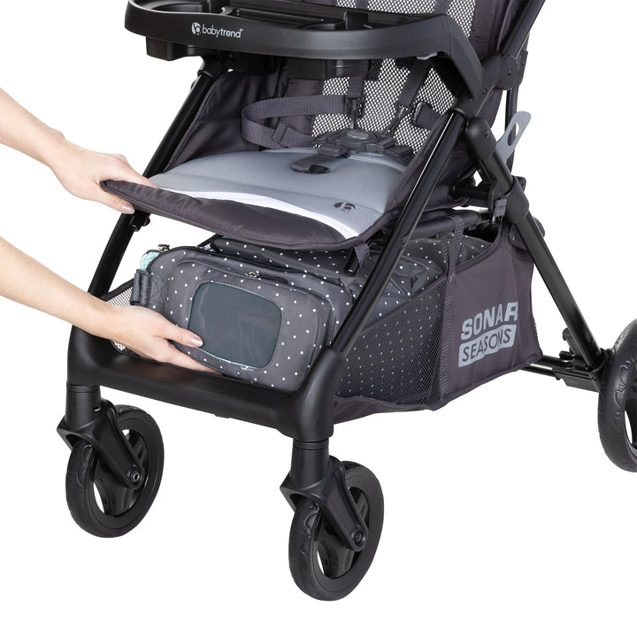 Baby Trend Sonar Seasons Single Stroller with Padded Seat & Canopy, Liberty Grey