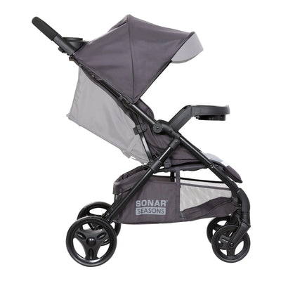 Baby Trend Sonar Seasons Single Stroller with Padded Seat & Canopy, Liberty Grey - VMInnovations