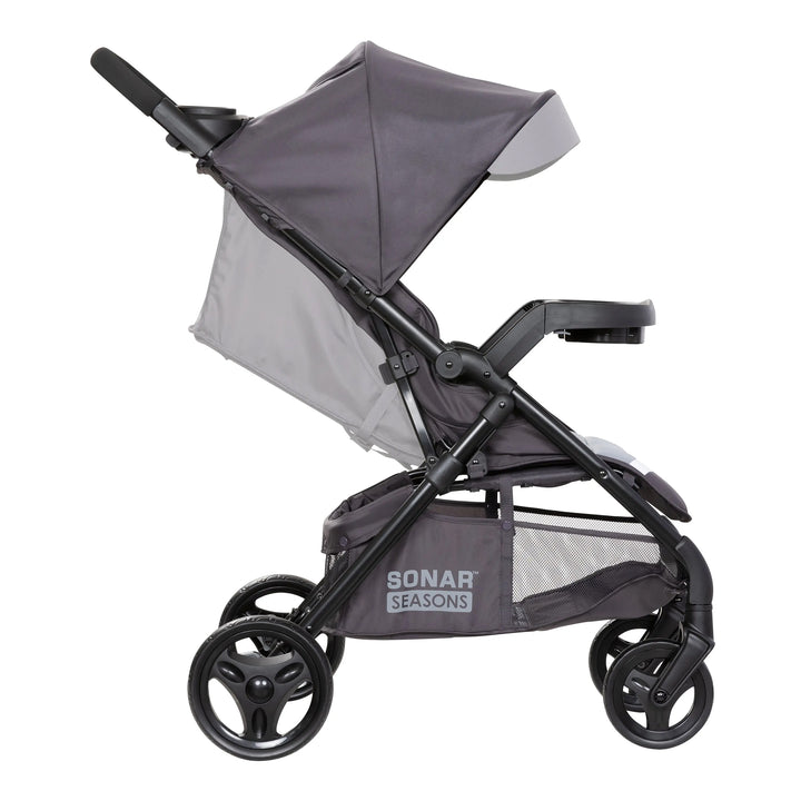 Baby Trend Sonar Seasons Single Stroller with Padded Seat & Canopy, Liberty Grey