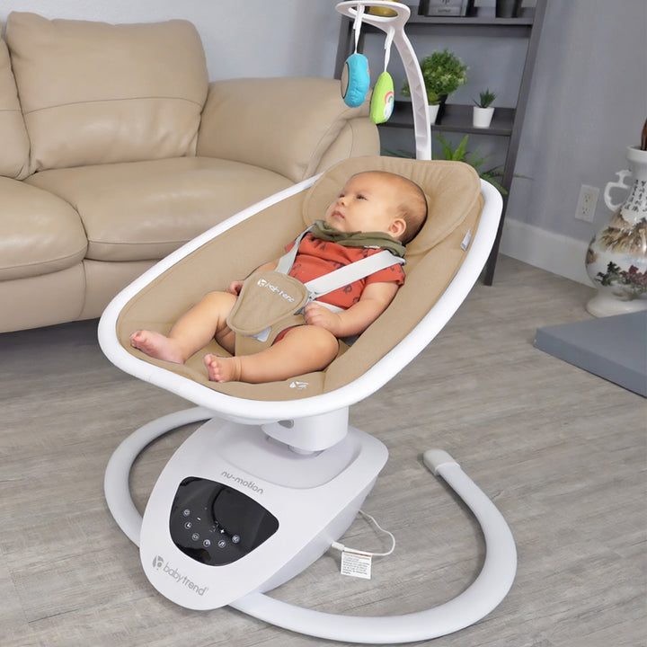 Baby Trend NuMotion Infinity Swing, 5-Motion Newborn to Infant Rocker, Dash Tan