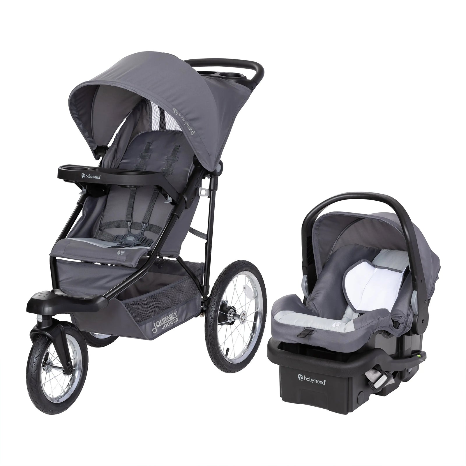 Baby Trend Travel System, Stroller and Car Seat Combo, Journey Jogger, Grey - VMInnovations
