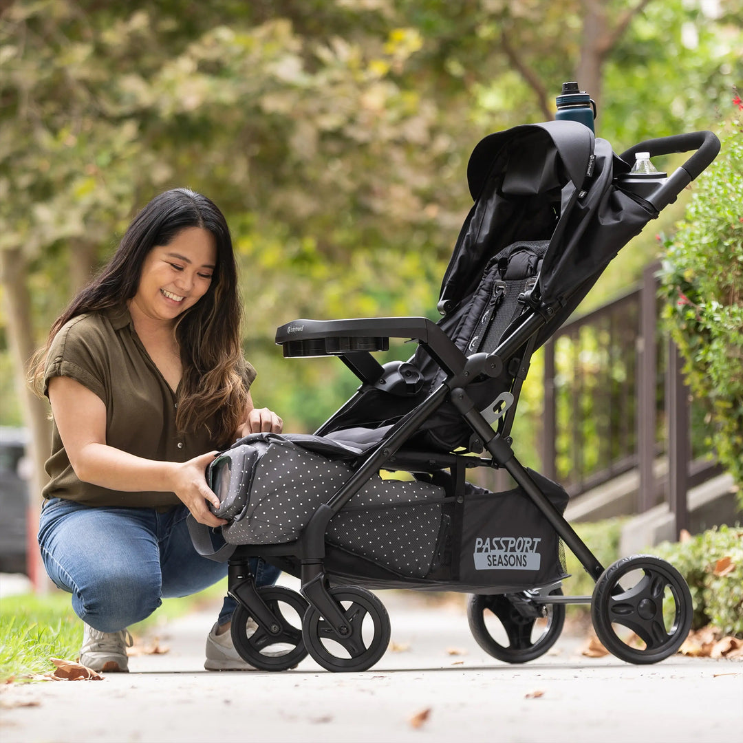 Baby Trend Passport Seasons Travel Stroller with EZ-Lift Infant Car Seat, Black