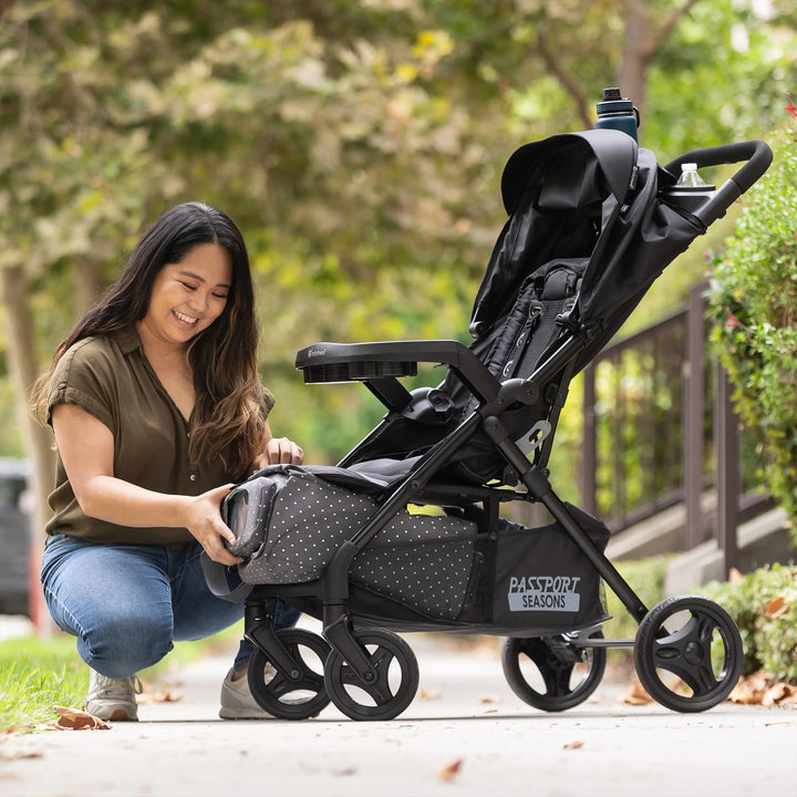 Baby Trend Passport Seasons Travel Stroller with EZ-Lift Infant Car Seat, Black