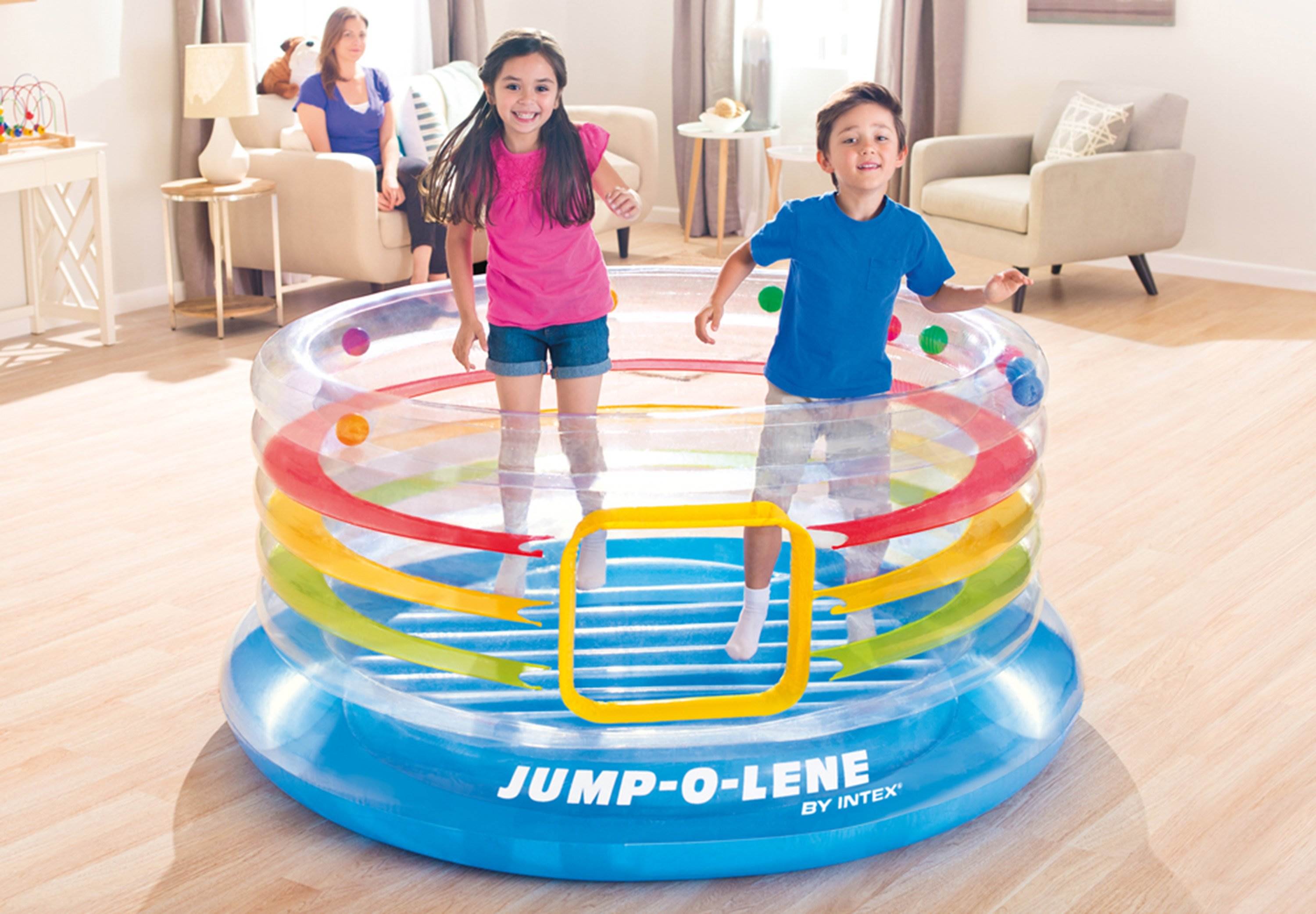 INTEX Inflatable Jump-O-Lene Transparent Ring Bounce Kids Bouncer (Open Box)