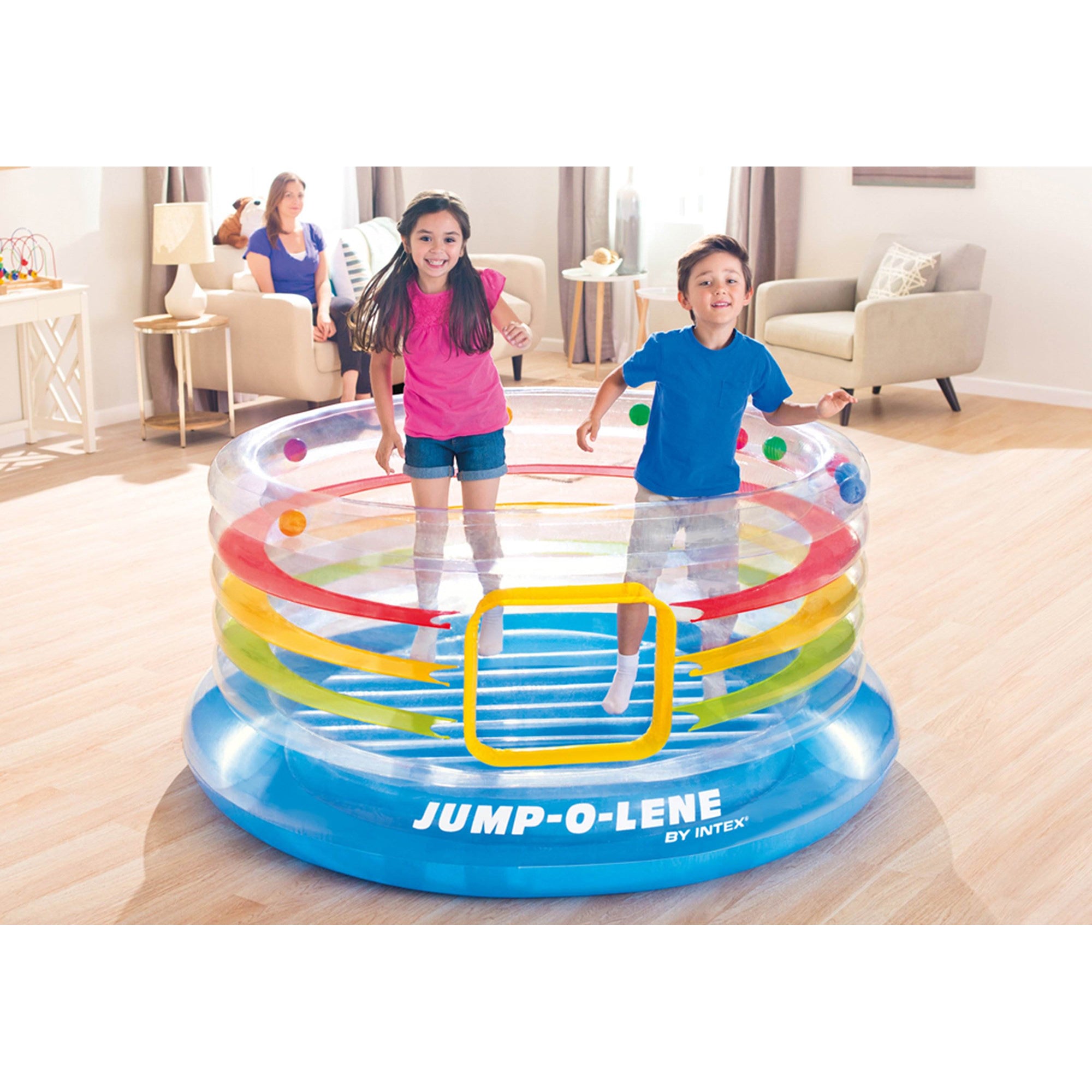 Intex Inflatable Kids Jump-O-Lene Ring & Jump-O-Lene Castle Bouncer Ball Pit