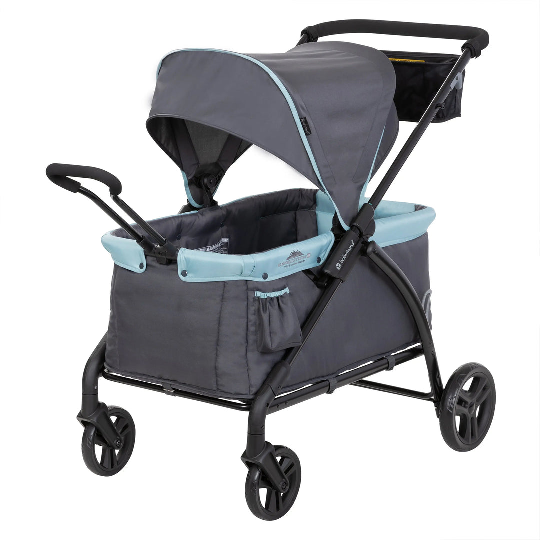 Baby Trend Expedition LTE 2-in-1 Stroller Wagon w/ Storage & Canopy, Desert Blue