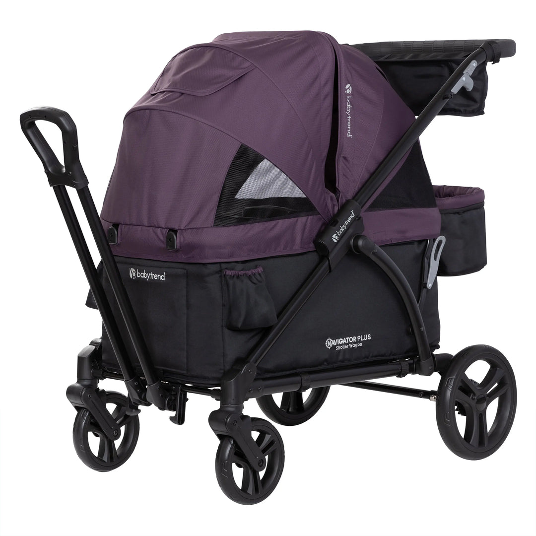 Baby Trend Navigator PLUS 2-in-1 Foldable Stroller Wagon with Canopy, Dash Plum