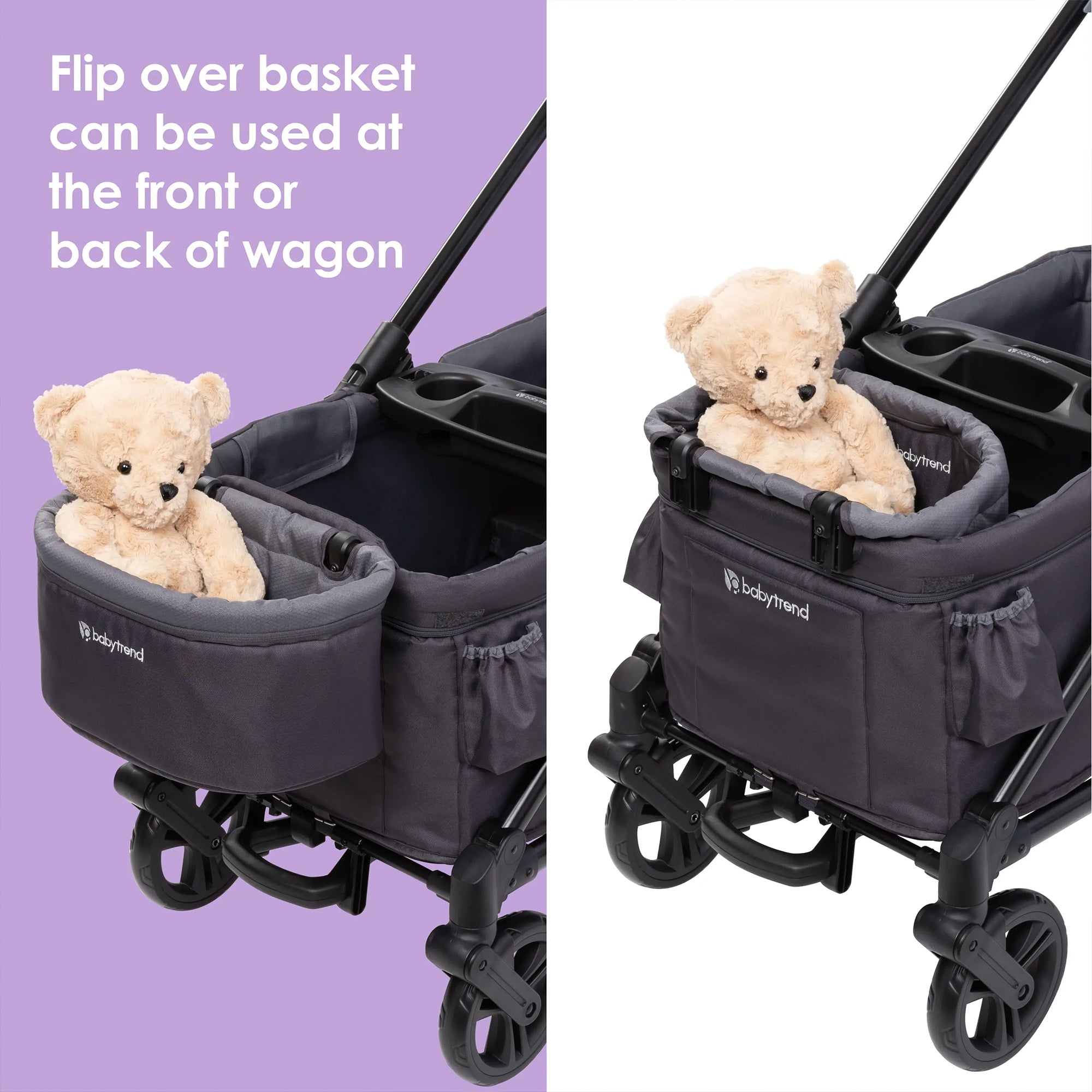 Baby Trend Navigator PLUS 2-in-1 Foldable Stroller Wagon with Canopy, Dash Plum - VMInnovations