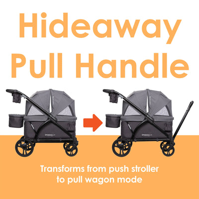 Baby Trend Navigator PLUS 2-in-1 Foldable Stroller Wagon with Canopy, Dash Plum - VMInnovations