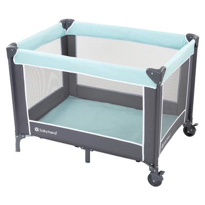 Baby Trend Portable Playard with Bassinet and Travel Bag, Nursery Center, Blue - VMInnovations