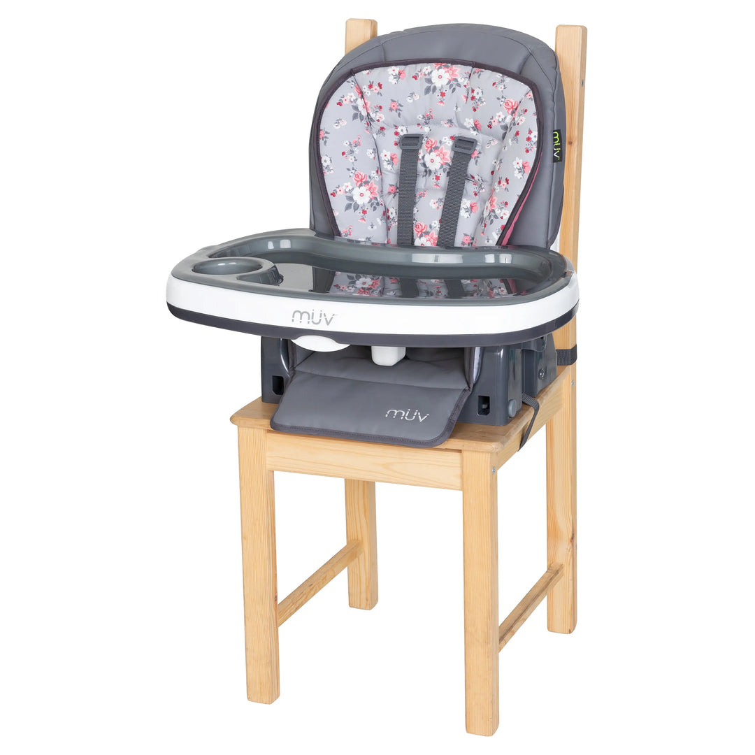 Baby Trend MUV 7-in-1 Feeding Center High Chair, Infant to Youth Seat, Grey