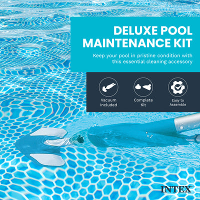 Intex Deluxe Pool Maintenance Kit w/ Vacuum for 800 GPH 28003E (Open Box)