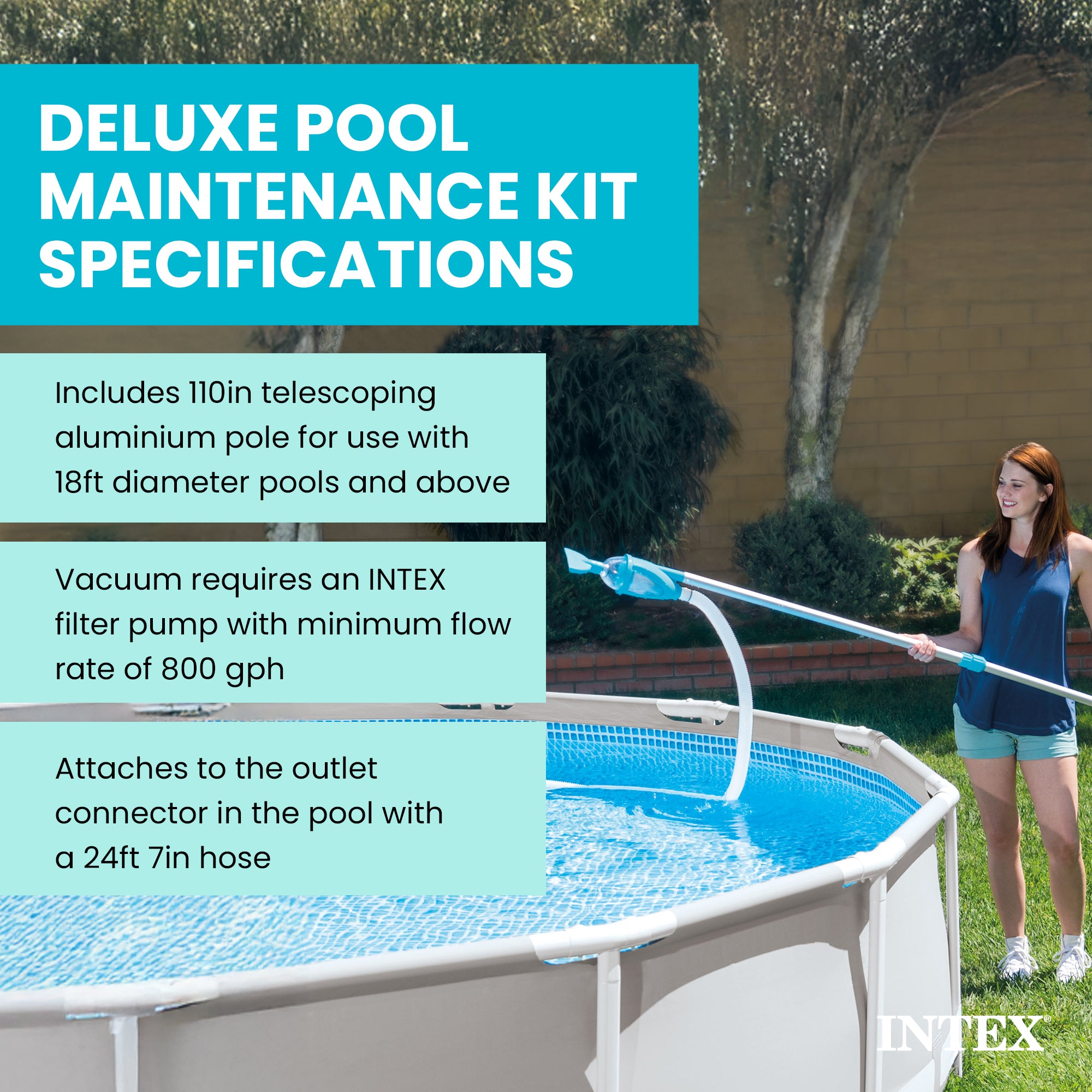 Intex 28003E Deluxe Above Ground Pool Maintenance Kit for 800 GPH - VMInnovations
