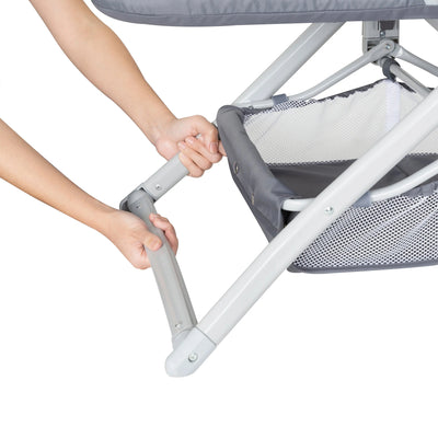 Baby Trend Quick-Fold 2-in-1 Rocking Bassinet, Portable Sleeper, Gray (Open Box) - VMInnovations