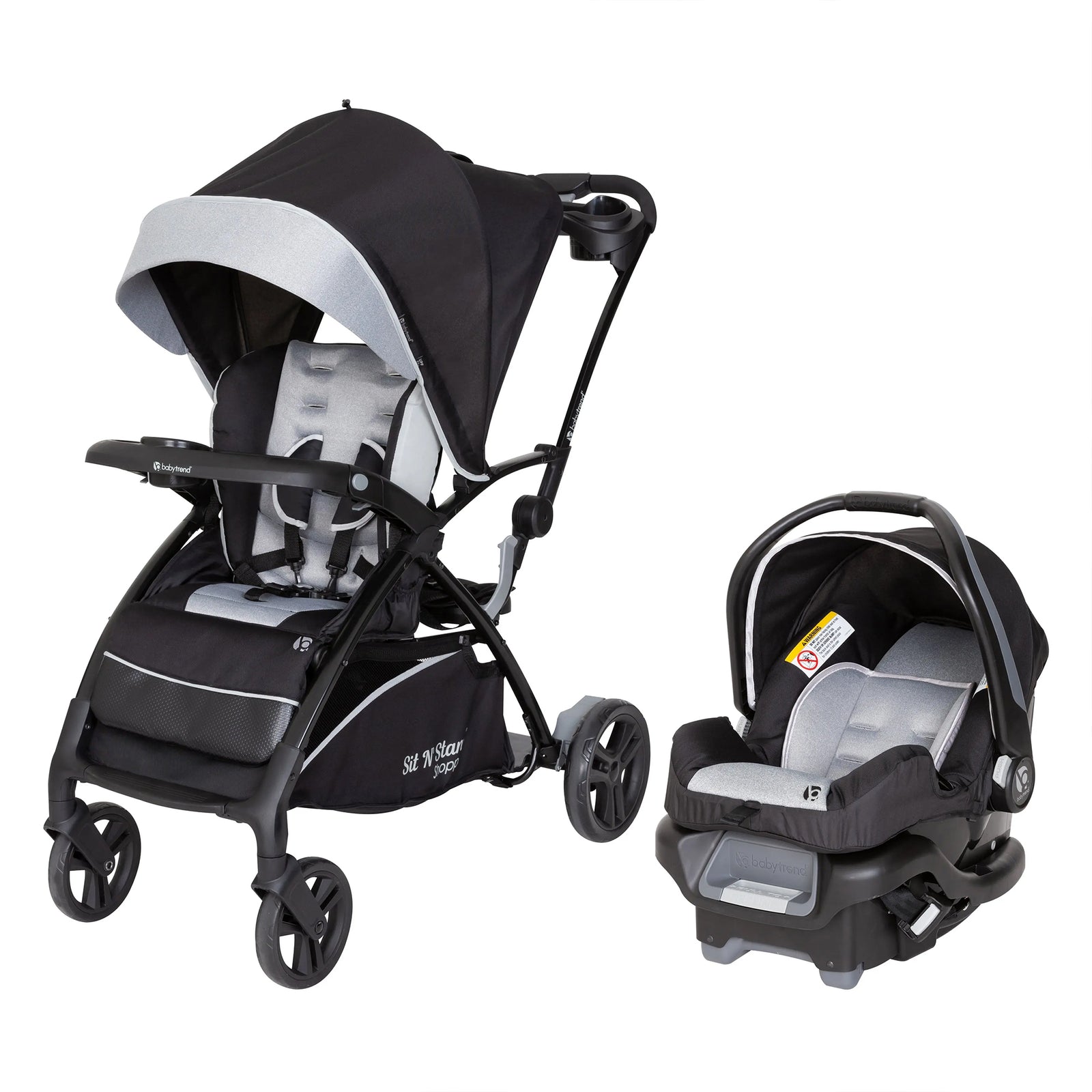 Baby Trend Sit N' Stand 5-in-1 Stroller with Ally 35 Infant Car Seat, Moondust - VMInnovations