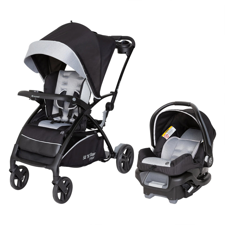 Baby Trend Sit N' Stand 5-in-1 Stroller with Ally 35 Infant Car Seat, Moondust