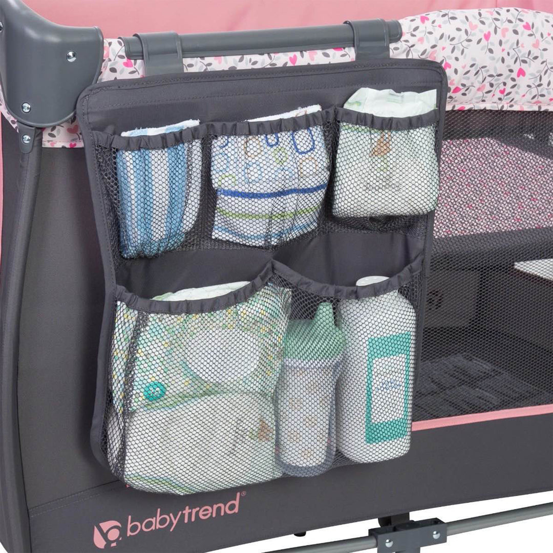 Baby Trend Trend-E Nursery Center Portable Crib with Bassinet, April (Open Box)