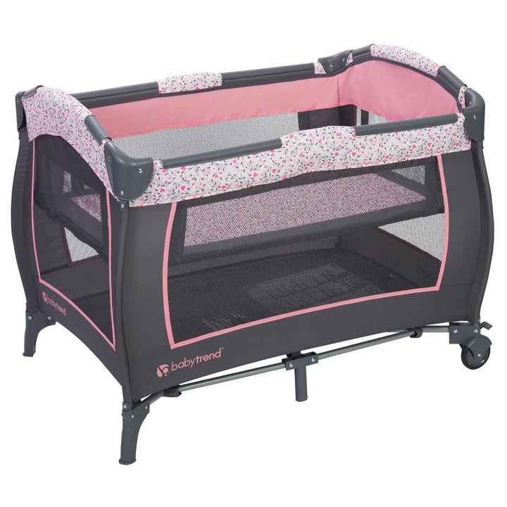 Baby Trend Trend-E Nursery Center Portable Crib with Bassinet, April (Open Box) - VMInnovations