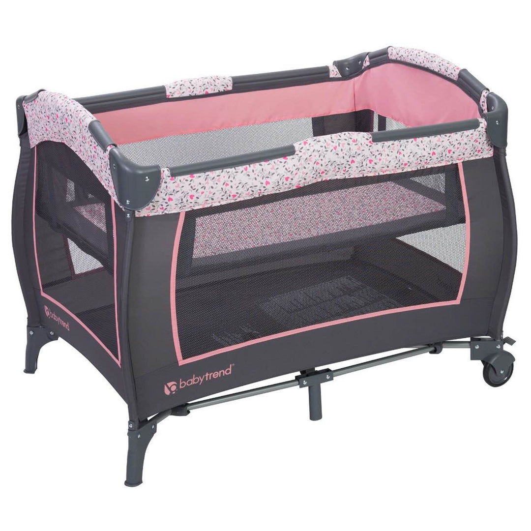 Baby Trend Trend-E Nursery Center Portable Crib with Bassinet, April (Open Box)