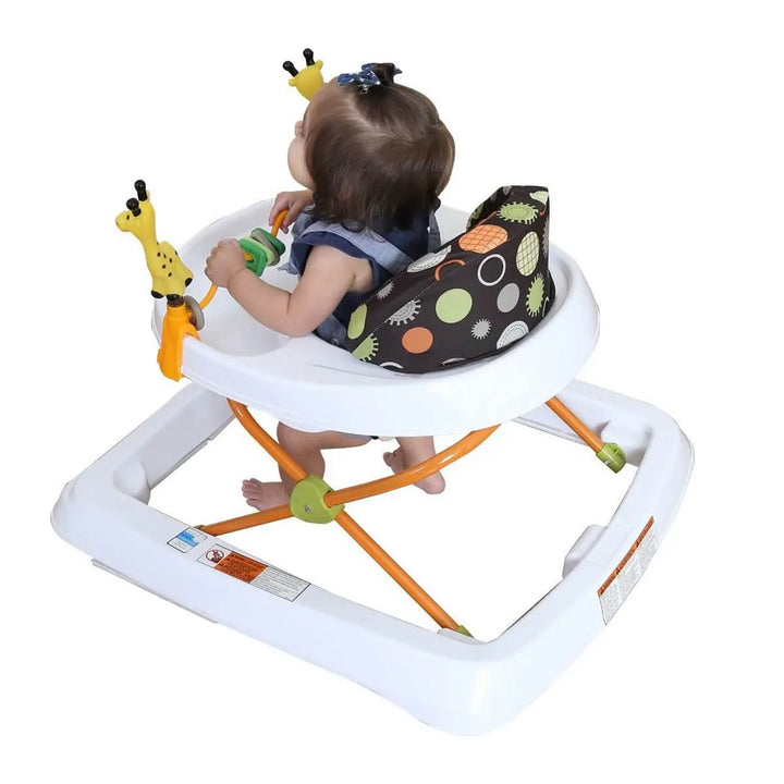 Baby Trend Foldable Activity Walker w/Tray & Removable Toy Bar, Safari(Open Box)