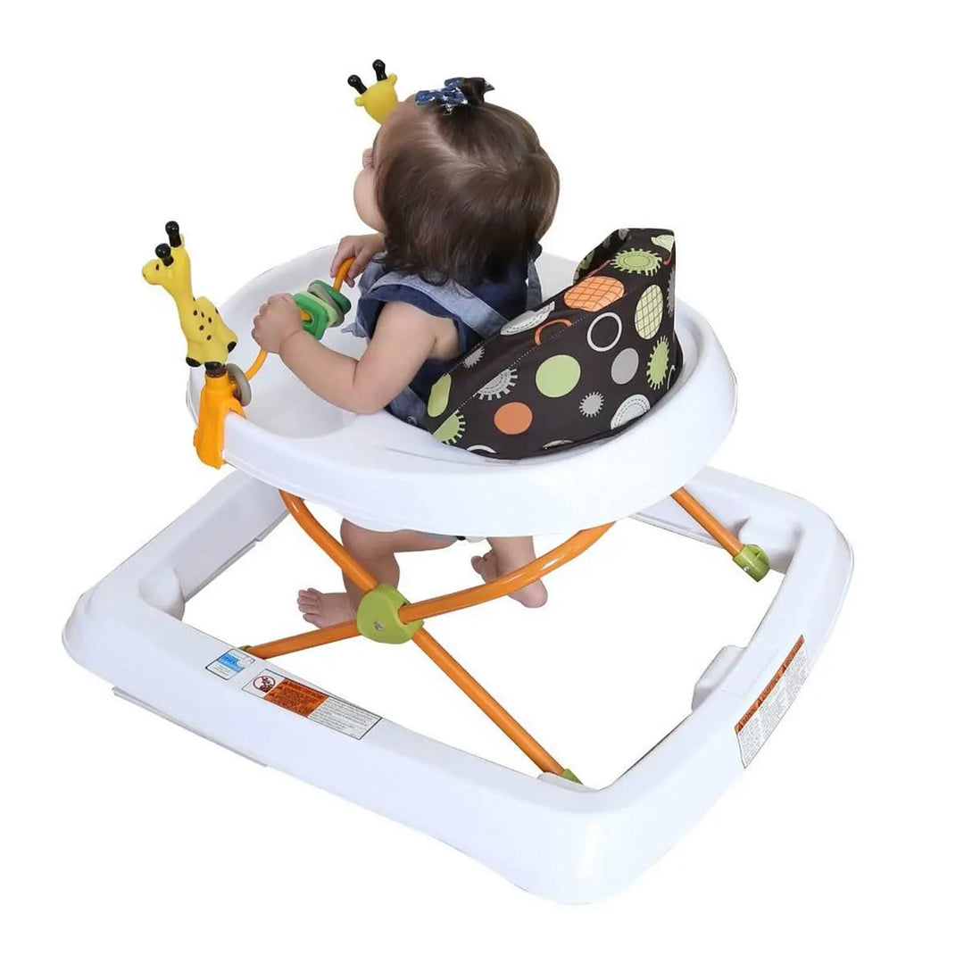 Baby Trend Foldable Activity Walker w/Tray & Removable Toy Bar, Safari(Open Box)