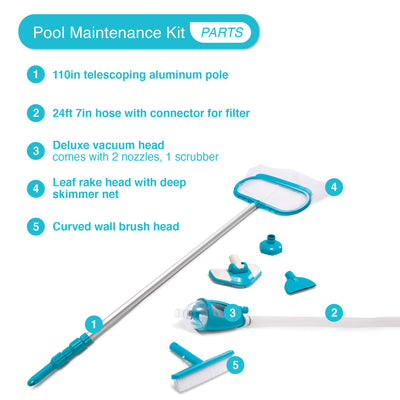 Intex 28003E Deluxe Above Ground Pool Maintenance Kit for 800 GPH