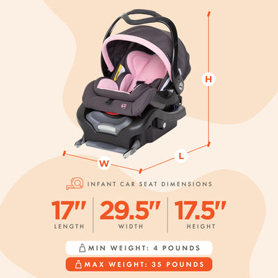 Baby Trend Secure Snap Gear 35 Infant Car Seat with 3 Panel Canopy, Wild Rose - VMInnovations