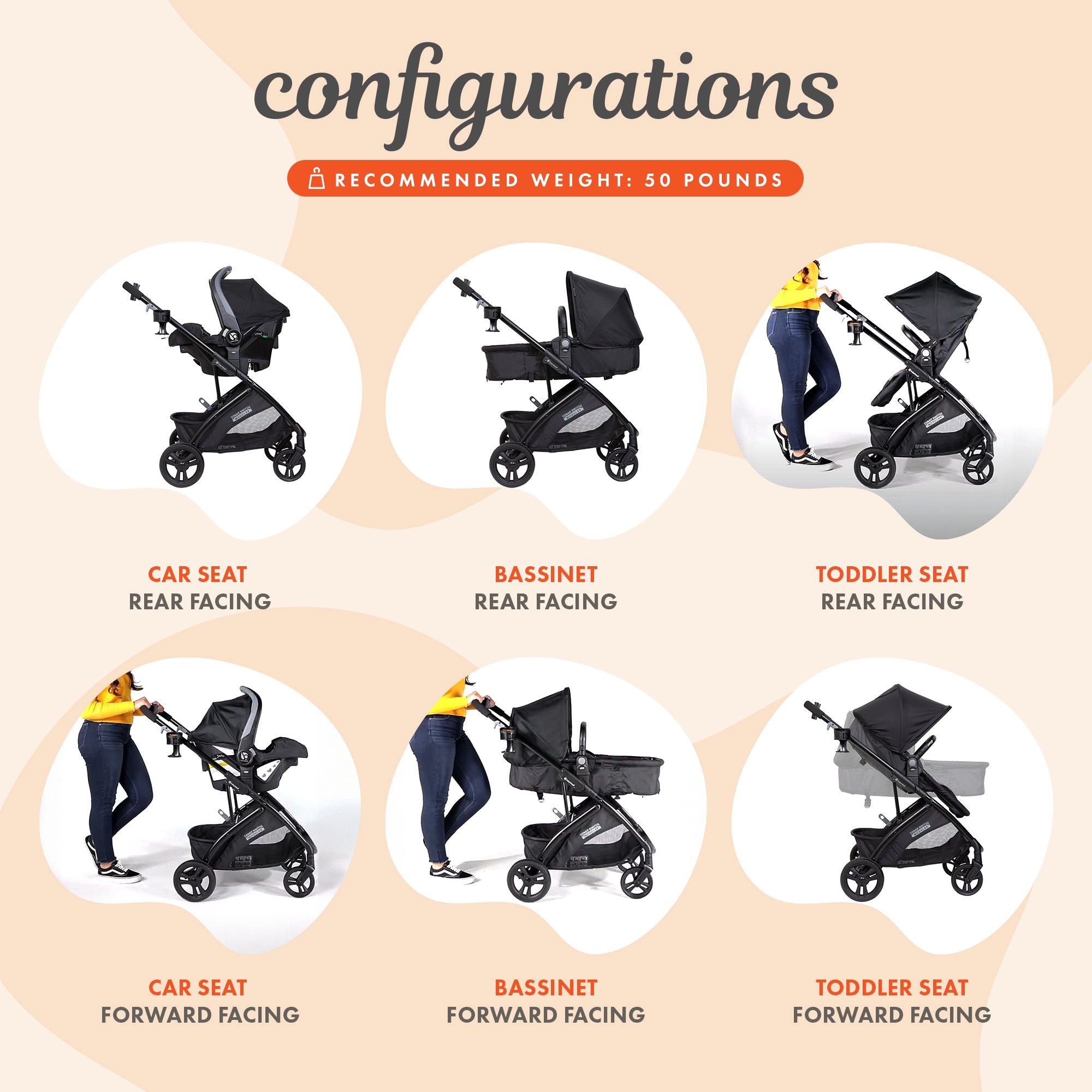 Baby Trend Modular Stroller Sonar Switch with Ally Infant Car Seat, Desert Grey - VMInnovations
