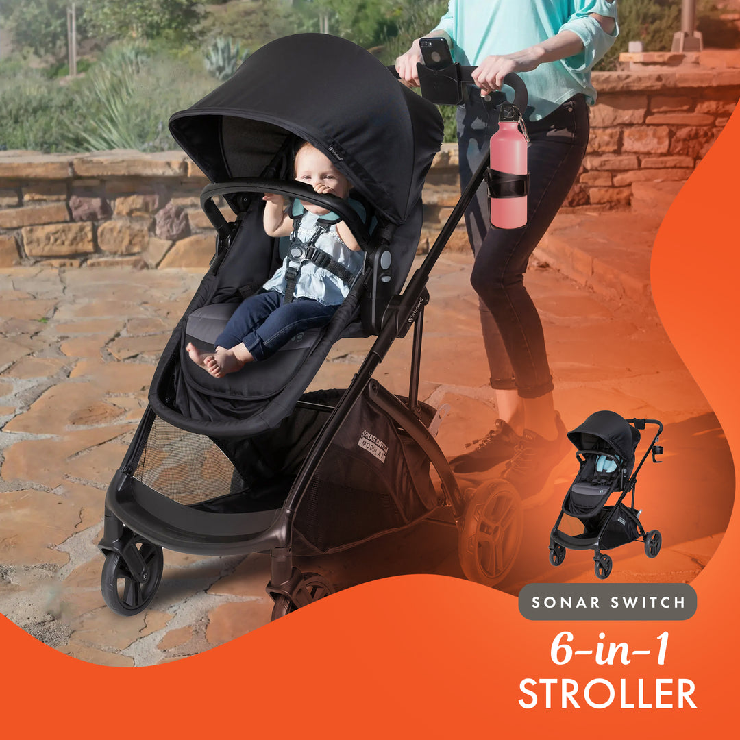 Baby Trend Stroller Sonar Switch w/Ally Infant Car Seat, Desert Blue (Open Box)