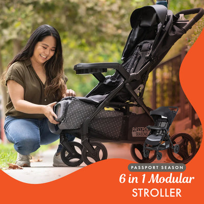 Baby Trend Passport Seasons Travel Stroller with EZ-Lift Infant Car Seat, Black