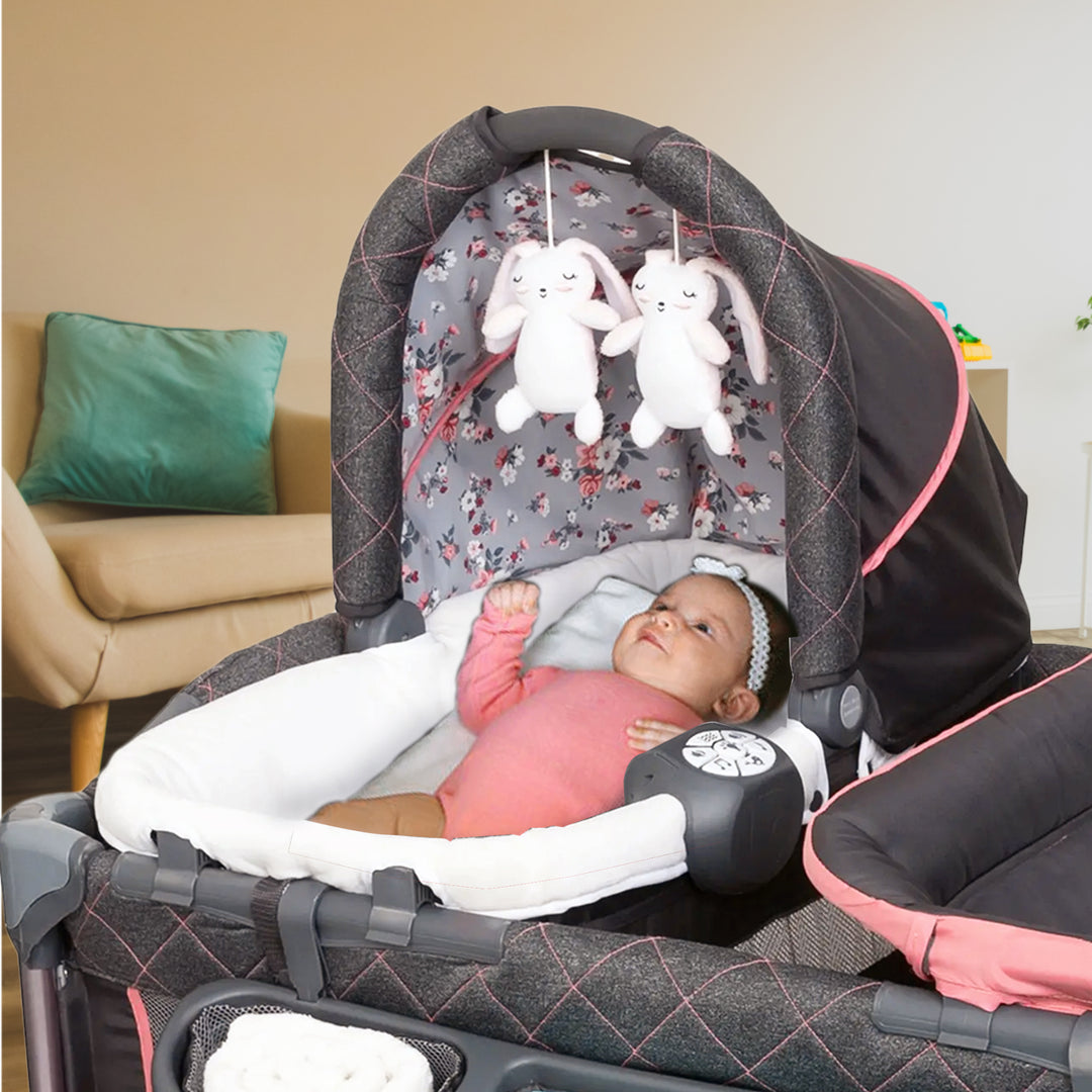 Baby Trend MUV Nursery Center Playard Crib & Changing Table, Jaclyn (Open Box) - VMInnovations