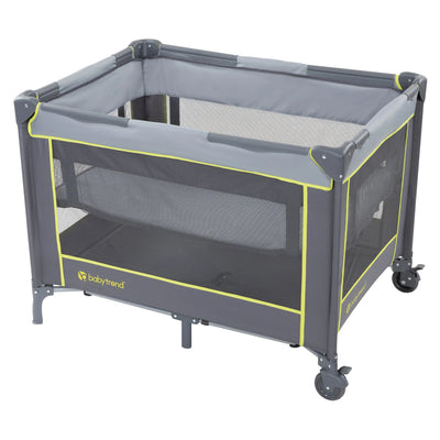 Baby Trend Portable Playard with Bassinet and Travel Bag, Nursery Center, Lime - VMInnovations