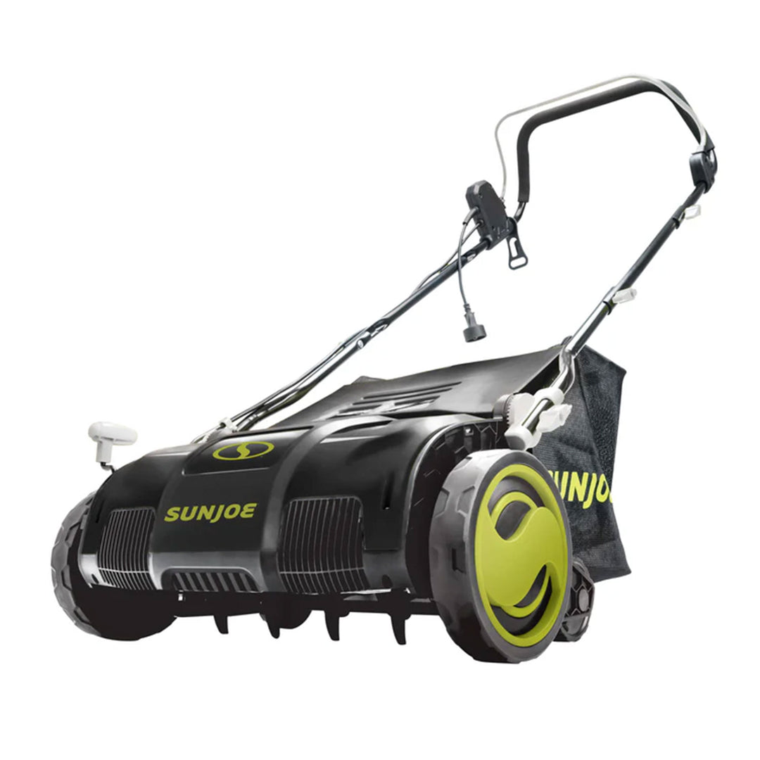Sun Joe 15" Electric Dethatcher Scarifier with 13.2 Gallon Bag, 13 Amp, AJ805E